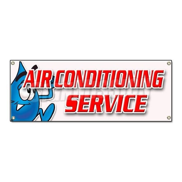 AIR CONDITIONING SERVICE BANNER SIGN ac cooling technician air cold maintenance